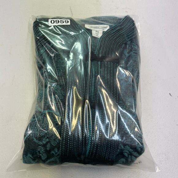 Coldwater Creek green/black tapestry cardigan jacket women's size PM - Picture 14 of 14